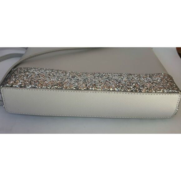 Kate Spade New York Flash Glitter Crossbody Handbag Purse Grey Silver / NWOT - Picture 8 of 9